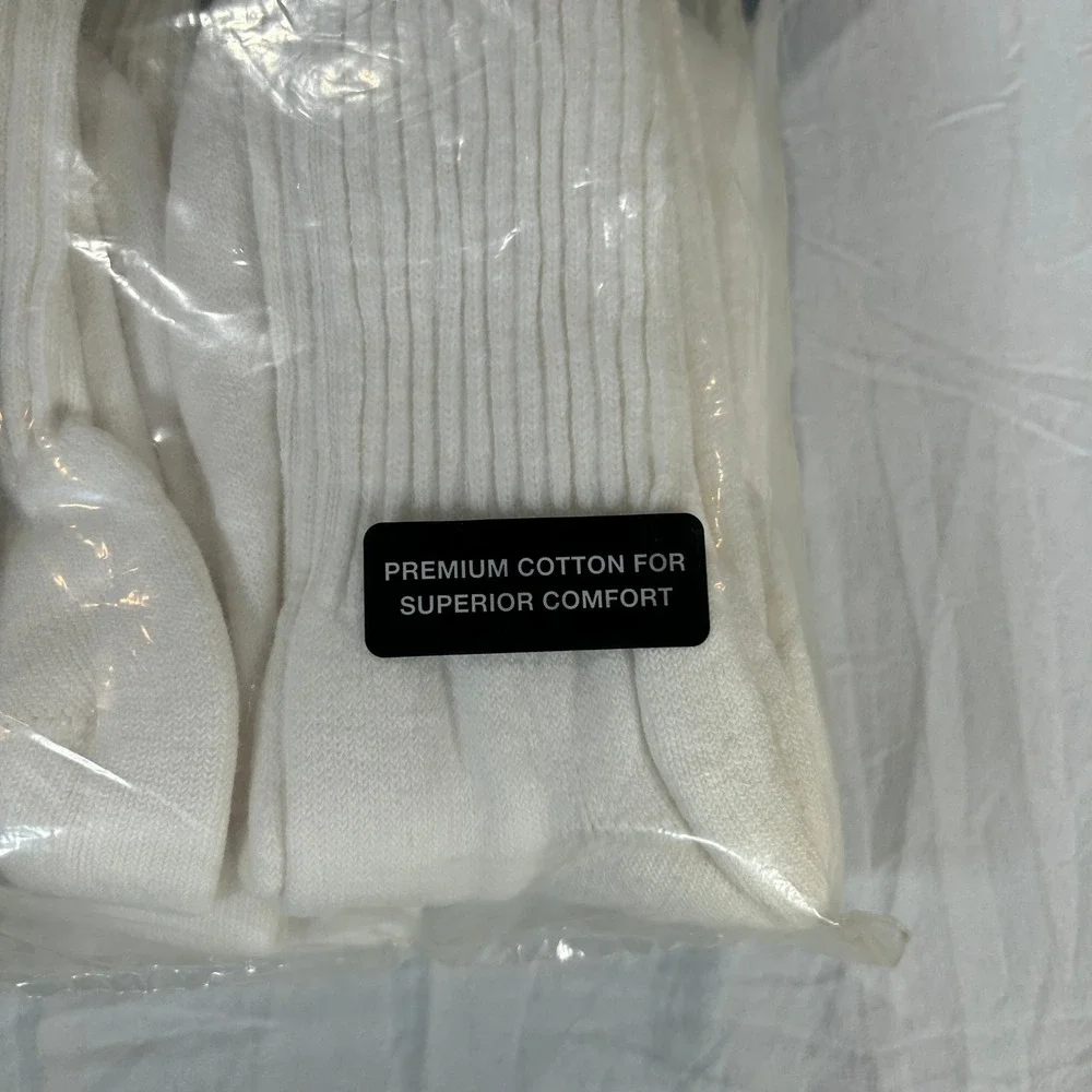 VTG Y2K 2003 USA Nike Crew Socks 6 Pair White Cotton Blend Mens 6.5-12 NEW